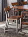 Rustic Brown and Gunmetal Finish Wooden Counter Height Chairs 2pc Set Industrial Design Dining Furniture - DTYStore