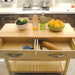 Kitchen Island & Kitchen Cart, Mobile Kitchen Island with Two Lockable Wheels, Rubber Wood Top, Simple Design & Natural Color Give More Imagination of Party Scene. - DTYStore