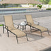 3 Pack Patio Lounge Chair, Outdoor Chaise Lounge with 5 Adjustable Backrest, Sturdy Steel Frame, Sunbathing Recliner, Beach Chair, Tanning Chair for Outside, Yard, Balcony, Pool Chairs - DTYStore