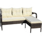 Outdoor patio Furniture sets 2 piece Conversation set wicker Ratten Sectional Sofa With Seat Cushions(Beige Cushion) - DTYStore