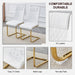 Modern dining chairs, dining room chairs, and golden leg cushioned chairs made of artificial leather, suitable for kitchens, living rooms, bedrooms, and offices. Set of 6 pieces (white+PU )C-001 - DTYStore