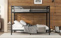 Metal Queen over Queen Bunk Bed for Teens and Adults,Space-Saving/Noise Reduced/No Box Spring Needed, Black - DTYStore