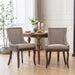 Furniture, Ultra Side Dining Chair, Thickened fabric chairs with neutrally toned solid wood legs, Bronze nail head, Set of 2, Beige and Patterned,SW2207BG - DTYStore