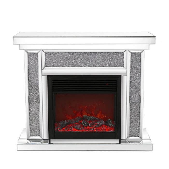 W 47 inch X D 12.6 inch X H 41.7 inch Acrylic Diamond Mirror Mantelpiece, separate mantelpiece Built-in filling: acrylic high imitation drill, 1500 W electric heating furnace - DTYStore