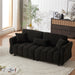 80''Premium chenille fabric sofa with 2 cushions and 1 lumbar pillow Armrest strap design,,upholstered 3-seater sofa for living rooms, bedrooms,apartments and offices Black - DTYStore