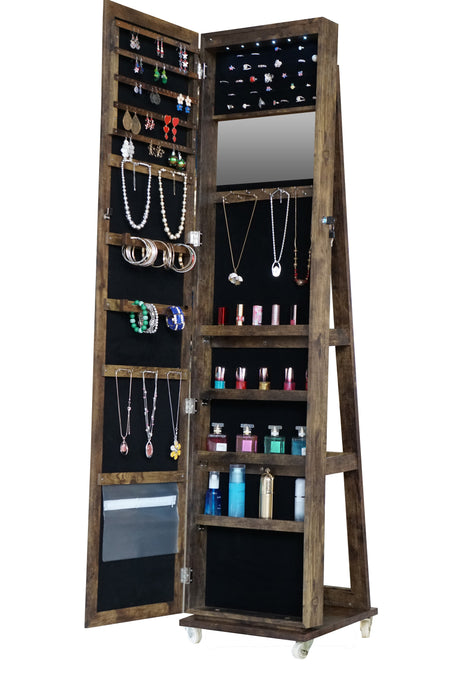 Fashion Simple 360Â° Swivel With Led light Jewelry Cabinet
