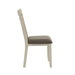 Set of 2 Dining Chairs with Upholstered Seat, Grey and White - DTYStore