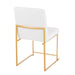 High Back Fuji Contemporary Dining Chair in Gold and White Velvet by LumiSource - Set of 2 - DTYStore