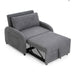 3-in-1 Convertible Sleeper Sofa Bed with Pillow & Pocket, Loveseat Sleeper Chair in Soft Cotton Linen, for Living Room, Bedroom, Study, Apartment, Gray - DTYStore