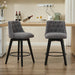 007-25' Swivel Bar Stools Set of 2-Modern Counter Height Stools with Linen Upholstery&Button Tufted Back, Solid Wood Frame Barstools for Kitchen Island, Breakfast Bar or Home Pub, Dark Grey - DTYStore