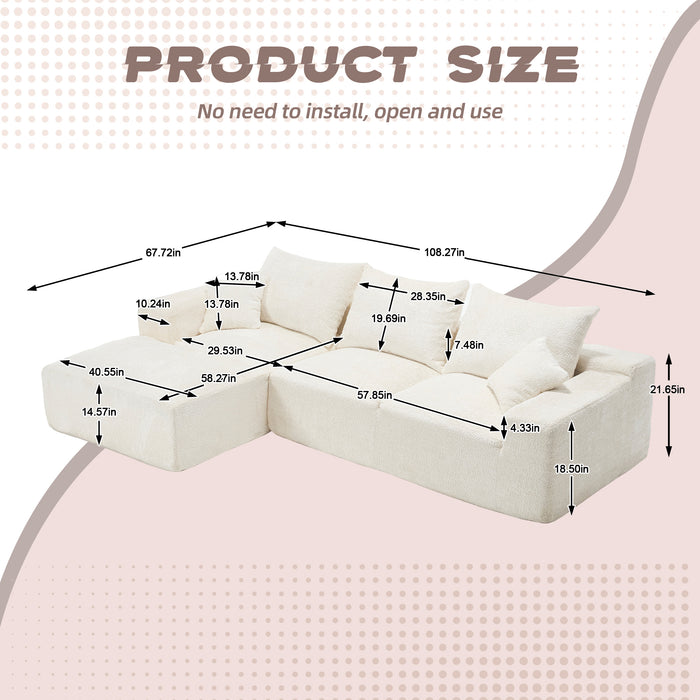 UNITED WE WIN Stylish fabric, excellent touch, L-shaped design, intimate comfort, large seated depth, free stretch, random combination, flexible, full compression, no installation of the sofa