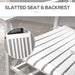 Outsunny Outdoor Rocking Chair Set of 2 with Side Table, Patio Wooden Rocking Chair with Smooth Armrests, High Back for Garden, Balcony, Porch, Supports Up to 352 lbs., White - DTYStore