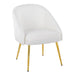 Shiraz Contemporary/Glam Chair in Gold Metal and White Velvet by LumiSource - DTYStore