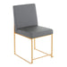 High Back Fuji Contemporary Dining Chair in Gold and Grey Faux Leather by LumiSource - Set of 2 - DTYStore