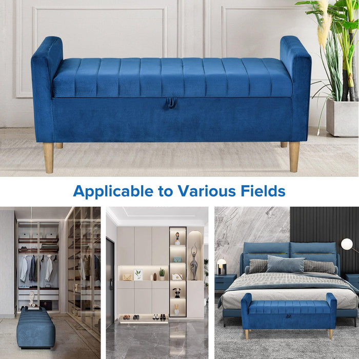 48'' Storage Ottoman Bench, Bench with Storage, for Entryway, Bedroom, Living Room - DTYStore