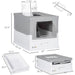 Fully Enclosed Cat Litter Box with Scoop, Hooded Cat Litter House with Drawer Type Tray, Foldable Smell Proof Cat Potty with Front Entry, Top Exit, Portable Pet Toilet with Large Space, Gray