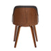 Bacci Mid-Century Modern Dining/Accent Chair in Walnut Wood and Brown Faux Leather by LumiSource - DTYStore