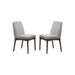 Grey Fabric Upholstered Dining Chair, Brown(Set of 2) - DTYStore