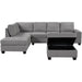 Orisfur. Modern Sectional Sofa with Reversible Chaise, L Shaped Couch Set with Storage Ottoman and Two Cup Holders for Living Room