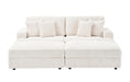 82 inches beige corduroy sofa, two storage feet +4 throw pillows, create a living room, office fashion new darling! - DTYStore