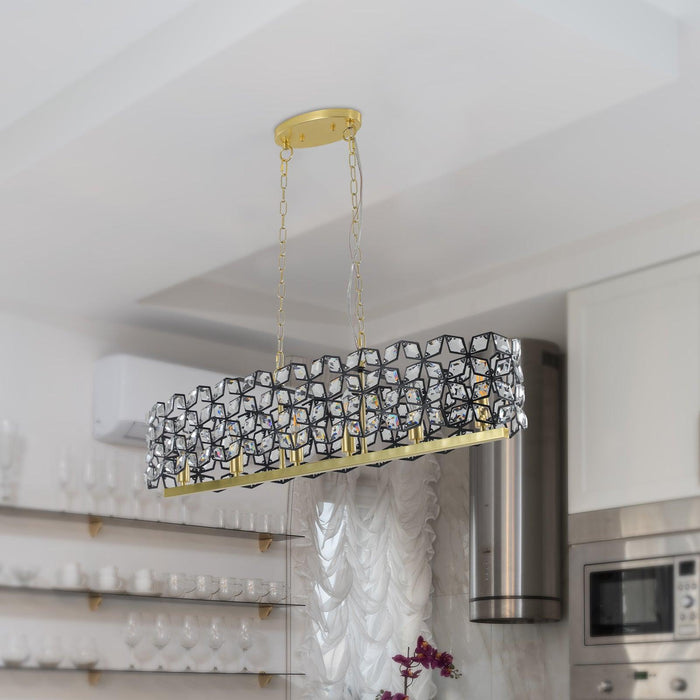 Modern Champagne Gold Oval Crystal ceiling chandelier Luxury Home Decor Light Fixture - DTYStore