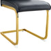 Luxury Simple Arch Chair - Set of 8 BLACK PU Material High Resilience Dining Chair with Arched Metal Gold Leg.Packed In Two Boxes. - DTYStore