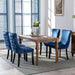 Furniture,Upholstered Wing-Back Dining Chair with Backstitching Nailhead Trim and Solid Wood Legs,Set of 2, Blue,SW8809BL, KD - DTYStore