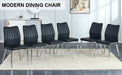 6 black dining chairs. Modern chairs from the Middle Ages. Made of PU material cushion and silver metal legs. Suitable for restaurants and living rooms - DTYStore