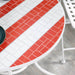 3 Piece Patio Bistro Set, Folding Outdoor Furniture with USA Mosaic Table and Chairs, 
Portable Metal Frames for 4th of July, Balcony, Backyard, Poolside, Porch, American Flag - DTYStore