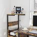 Computer Desk with Power Outlet & Storage Shelves, Study Writing Table with USB Ports Charging Station, PC Desk Workstation for Home Office, Brown - DTYStore