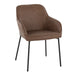 Daniella Contemporary Dining Chair in Black Metal and Espresso Faux Leather by LumiSource - Set of 2 - DTYStore