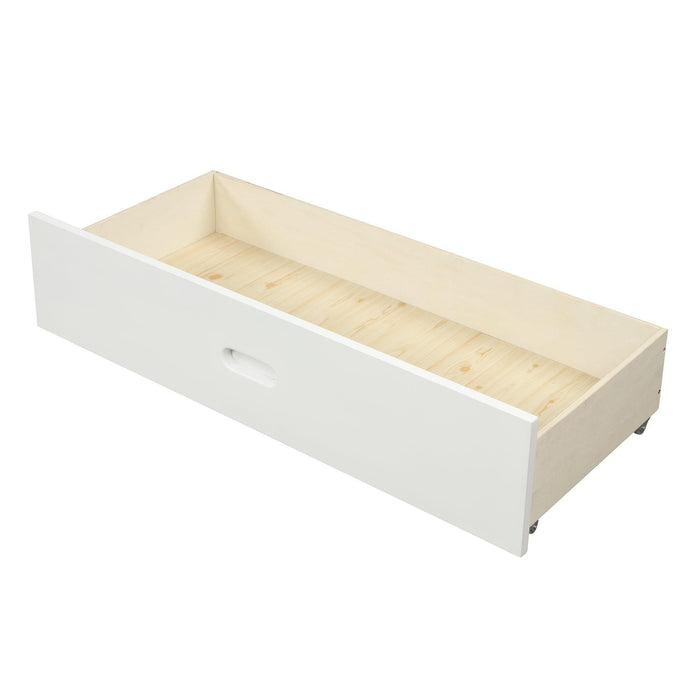 Wood Platform Bed with Two Drawers, Twin - DTYStore