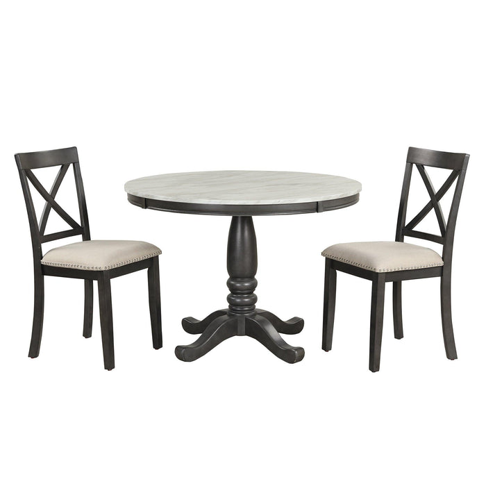 Orisfur. 5 Pieces Dining Table and Chairs Set for 4 Persons, Kitchen Room Solid Wood Table with 4 Chairs - DTYStore