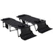 Outsunny 2 Piece Folding Chaise Lounge with 5-level Reclining Back, Outdoor Tanning Chair with Reading Face Hole, Outdoor Lounge Chair with Side Pocket & Headrest for Beach, Yard, Patio, Black - DTYStore