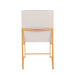 High Back Fuji Contemporary Dining Chair in Gold Steel and Beige Fabric by LumiSource - Set of 2 - DTYStore