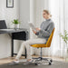 Armless Home Office Desk Chair with Wheels Adjustable Swivel Task Computer Vanity Chair for Small Spaces - DTYStore