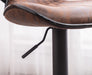 Masaccio Weathered Upholstery Airlift Adjustable Swivel Barstool with Chrome Base, Set of 2, Brown - DTYStore