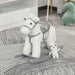 Kids Plush Ride-On Rocking Horse with Bear Toy, Children Chair with Soft Plush Toy & Fun Realistic Sounds, White - DTYStore