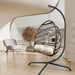 Swing Egg Chair with Stand Indoor Outdoor Wicker Rattan Patio Basket Hanging Chair with C Type bracket , with cushion and pillow,Patio Wicker folding Hanging Chair( Special construction cup holder - DTYStore