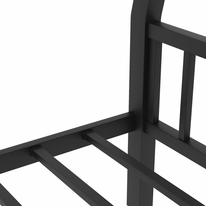 Full XL Over Queen Metal Bunk Bed with Ladder and Slats Support for Adults Teens, Black - DTYStore