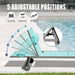 Outdoor Patio Chaise Lounge Set of 3, Aluminum Pool Lounge Chairs with and Wheels, Textilene Padded Adjustable Recliner All Weather for Poolside, Beach, Yard, Balcony (Lake Blue) - DTYStore