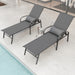 2 Pieces Set Outdoor Patio Swimming Pool Lounge Gray Color with Pillow - DTYStore