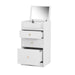 Small Vanity Desk with Mirror - White Makeup Vanitys Set Make up Table with Chair, Drawers, Mini Space Saving Cute Dressing Table for Girls Bedroom Living room - DTYStore