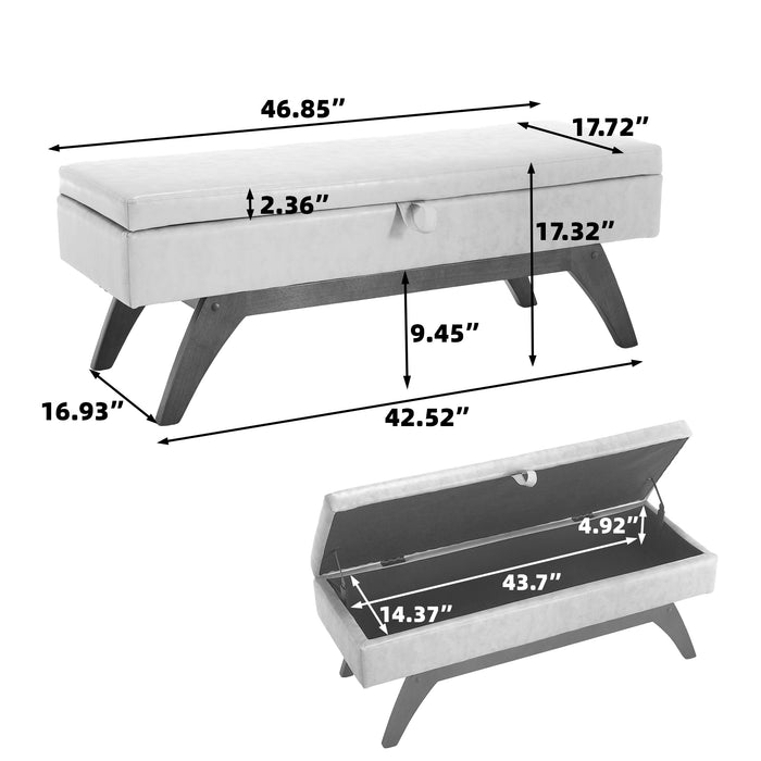 COOLMORE Teddy wool fabric, solid wood feet for solid weighing, and bed end stool with storage function