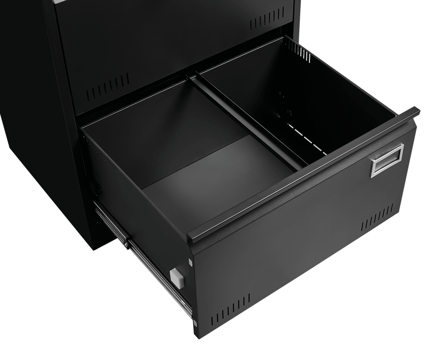 2 Drawer Metal Lateral File Cabinet with Lock,Office Vertical Files Cabinet for Home Office/Legal/Letter/A4,Locking Metal File Cabinet,Assembly Required (Black,with 2 Drawer) - DTYStore