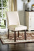 Classic Contemporary Ivory Fabric Set of 2 Chairs Only Kitchen Dining Room Furniture Espresso Solid wood Frame Cushion seat Chairs - DTYStore