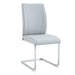 Luxury Simple Arch Chair - Set of 4 Light Gray PU Material High Resilience Dining Chair with Arched Metal Silver Leg. - DTYStore