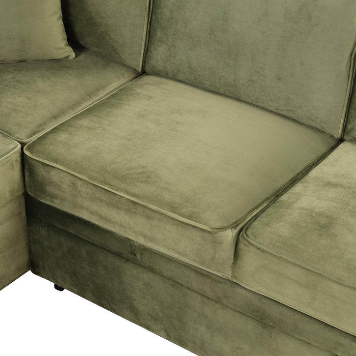 84.75" Sleeper Sofa Bed,2 in 1 Pull Out sofa bed L Shape Couch with Storage Ottoman for Living Room,Bedroom Couch and Small Apartment, Green