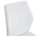 Luxury Simple Chair - Set of 6 White PU Material High Resilience Dining Chair with Metal Gold Leg.The Chair Back Has a Vertical Stripe Design With Smooth And Uniform Lines. - DTYStore