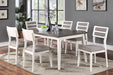 Beautiful Unique Set of 2 Side Chairs White And Grey Kitchen Dining Room Furniture Ladder back Design Chairs Cushion Upholstered - DTYStore